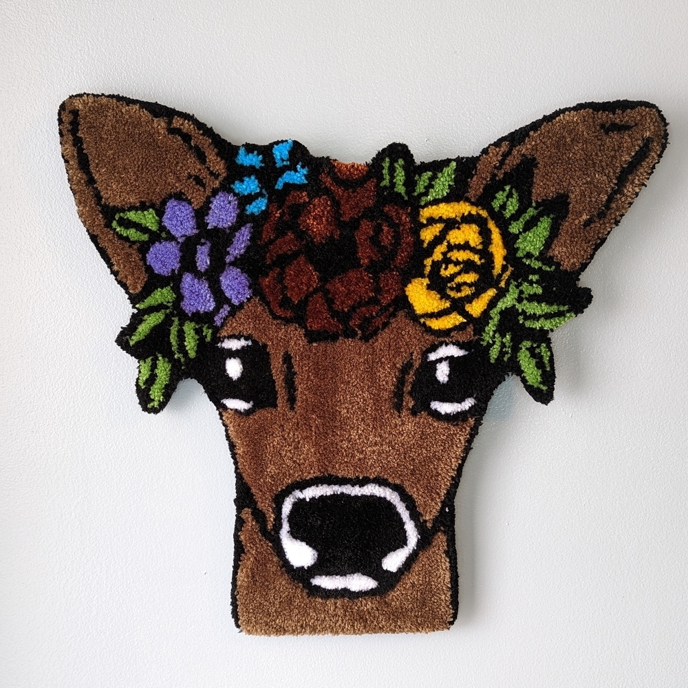 Floral Deer Wall Hanging